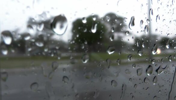 Raindrops Hitting Car Window