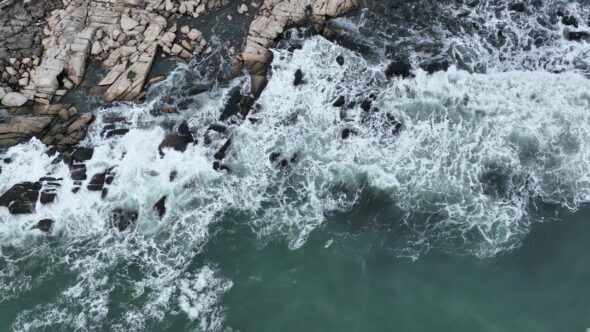 Waves Crashing Rocks